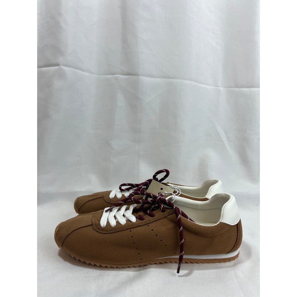 Universal Thread Brown Faux Suede Retro Sneakers Gum Sole Lace Up Womens 10